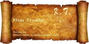 Khun Tivadar névjegykártya